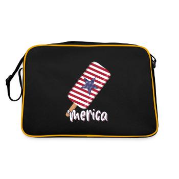 Merica 4. Juli USA - Retro Tasche - Schwarz/Gold - Hinten