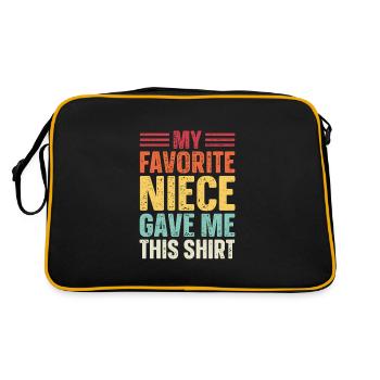 Meine Lieblingsnichte Hat Mir Das Geschenkt - Retro Tasche - Schwarz/Gold - Hinten