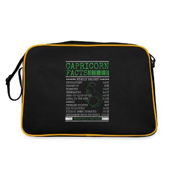 Steinbock Geburtstag - Retro Tasche - Schwarz/Gold - Hinten