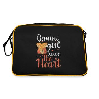 Zwilling Tierkreiszeichen Geburtstag Konstellation - Retro Tasche - Schwarz/Gold - Hinten