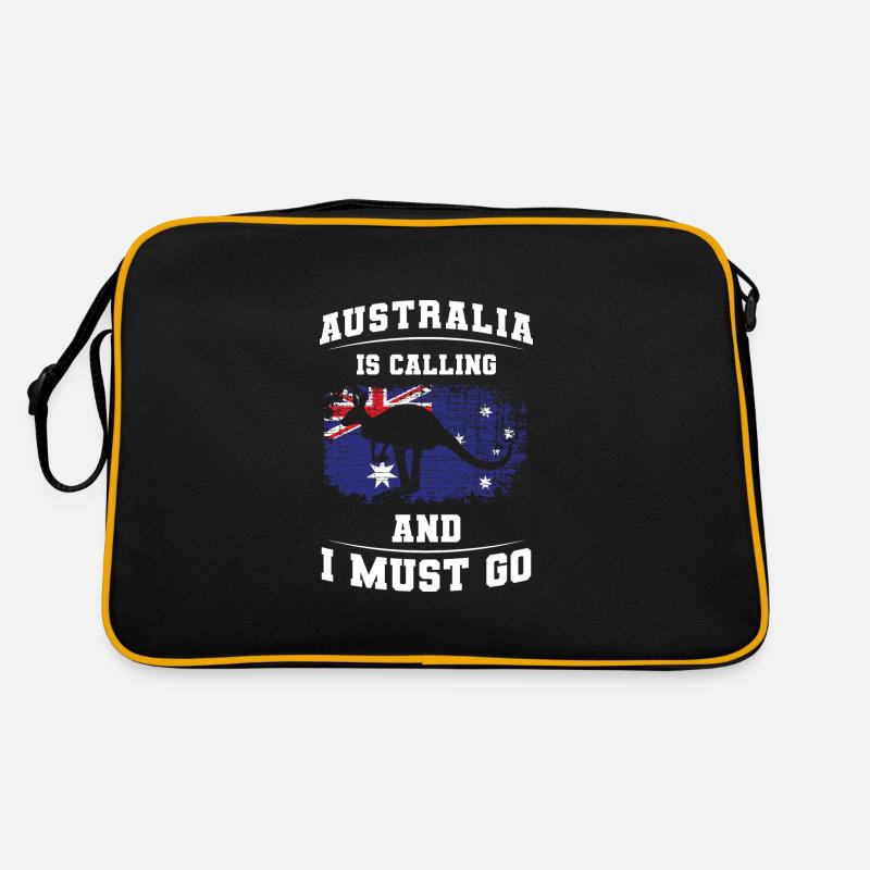 Outback Känguru Metropole - Retro Tasche - Schwarz/Gold