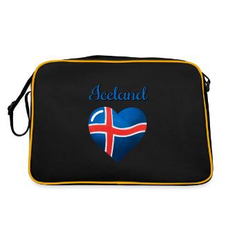 Le drapeau de l’Islande - Sac Retro - noir/or - Dos
