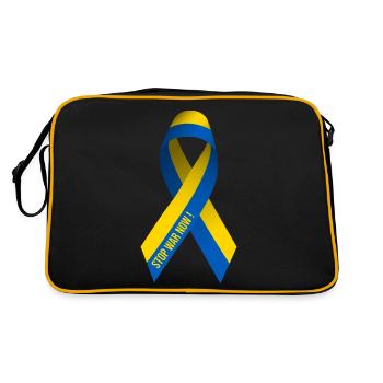 Arrêtez la guerre en Ukraine - Sac Retro - noir/or - Dos
