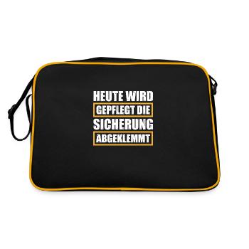 Die Sicherung abgeklemmt Biertrinker Bier - Retro Tasche - Schwarz/Gold - Hinten