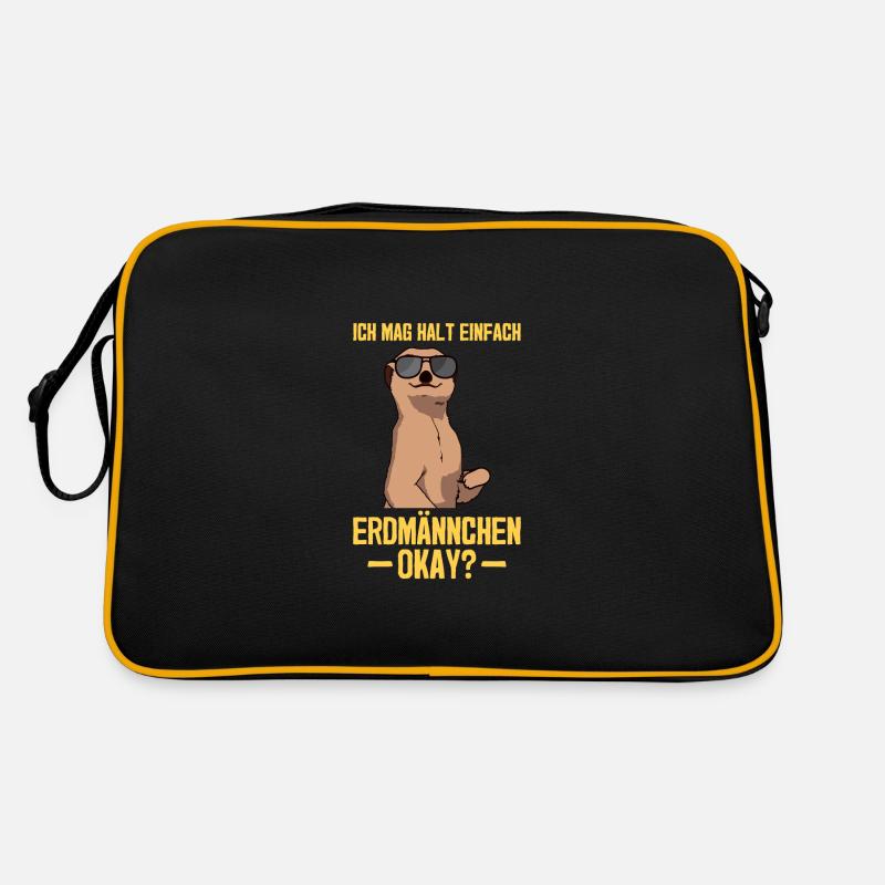 Ich mag halt einfach Erdmännchen Retro Tasche