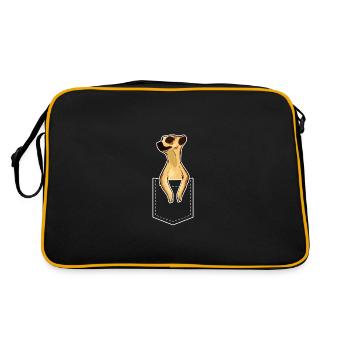 Erdmännchen - Retro Tasche - Schwarz/Gold - Hinten