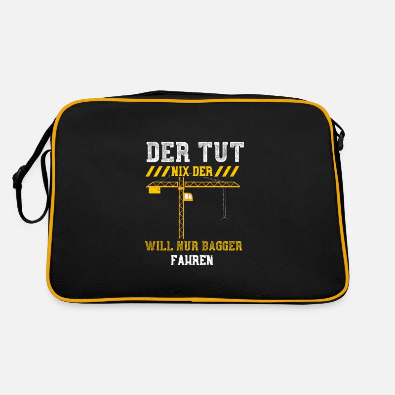 Der Tut Nix Der Will Nur Bagger... Retro Tasche