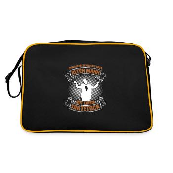 Einen alten Mann Dirigent Chorleiter Dirigenten - Retro Tasche - Schwarz/Gold - Hinten