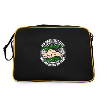 Papa und Lichttechniker Light-Crew Lichttechnik - Retro Tasche - Schwarz/Gold - Hinten