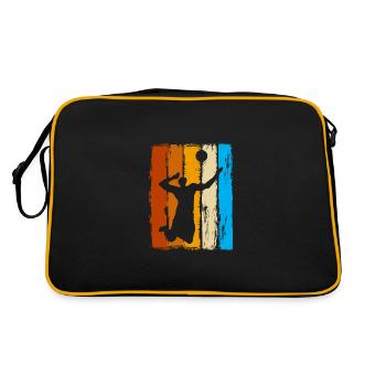 Faustball Faustballer - Retro Tasche - Schwarz/Gold - Hinten