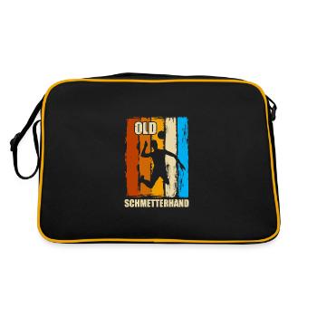 Old Schmetterhand Faustball Faustballer - Retro Tasche - Schwarz/Gold - Hinten