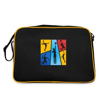 Faustball Faustballer - Retro Tasche - Schwarz/Gold - Hinten