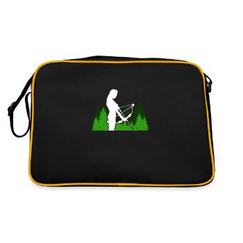 Pfeil und Bogen Bogenschießen Bogenschütze - Retro Tasche - Schwarz/Gold - Hinten