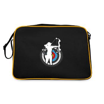Pfeil und Bogen Bogenschießen Bogenschütze - Retro Tasche - Schwarz/Gold - Hinten