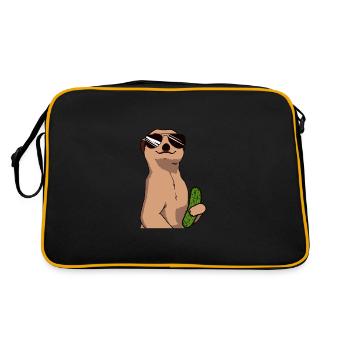 Drôle de suricate concombre cornichon amateur de concombre - Sac Retro - noir/or - Dos