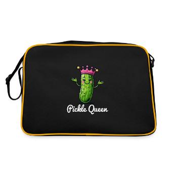 Drôle de concombre cornichon Reine Amateur de concombre - Sac Retro - noir/or - Dos