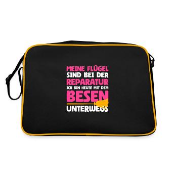 Se promener avec un balai Humour Sarcasme Fun - Sac Retro - noir/or - Dos