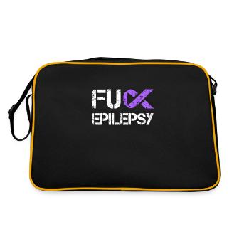 Fick Epilepsy Epilepsy Ribbon Shirt - Retro Tasche - Schwarz/Gold - Hinten