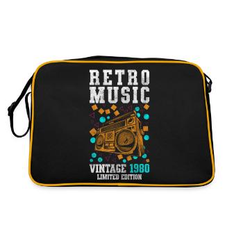 Radio cassette rétro des années 80 - Sac Retro - noir/or - Dos