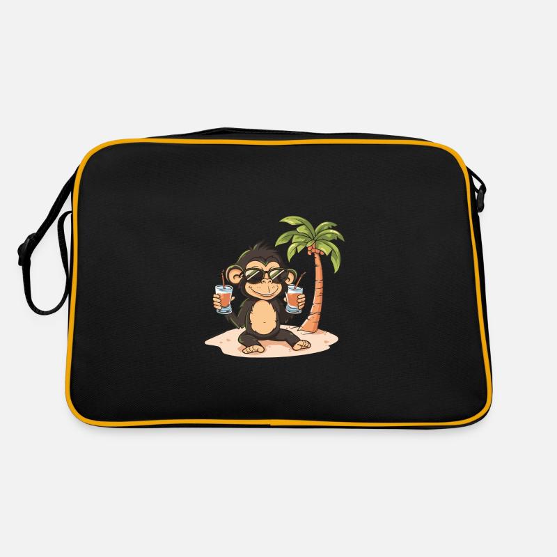 Affe Insel Sommer Palme Retro Tasche