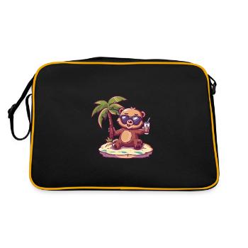 Bear Summer Beach Comic - Retro Bag - black/gold - Back