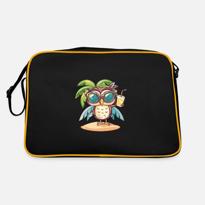 Eule Sommer Strand Comic Retro Tasche