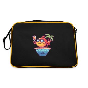 Fish Summer Ocean Comic - Retro Bag - black/gold - Back