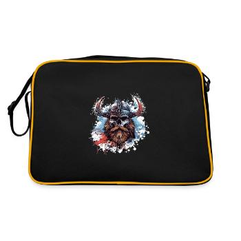 Crâne Viking - Sac Retro - noir/or - Dos
