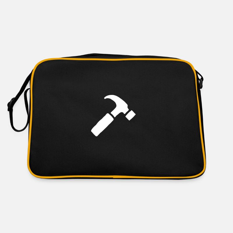 Hammer Werkzeug Handwerker Geschenk - Retro Tasche - Schwarz/Gold