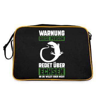 Echsen - Retro Tasche - Schwarz/Gold - Hinten