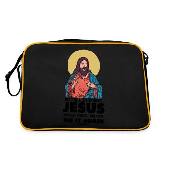 Imagine A Life Without Jesus - Retro Tasche - Schwarz/Gold - Hinten