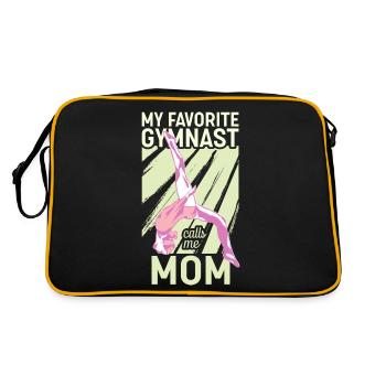 My favorite gymnast calls me Mama Gymnastics - Retro Bag - black/gold - Back