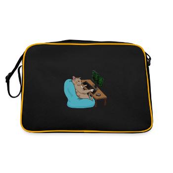 Cat Hacker - Retro Bag - black/gold - Back