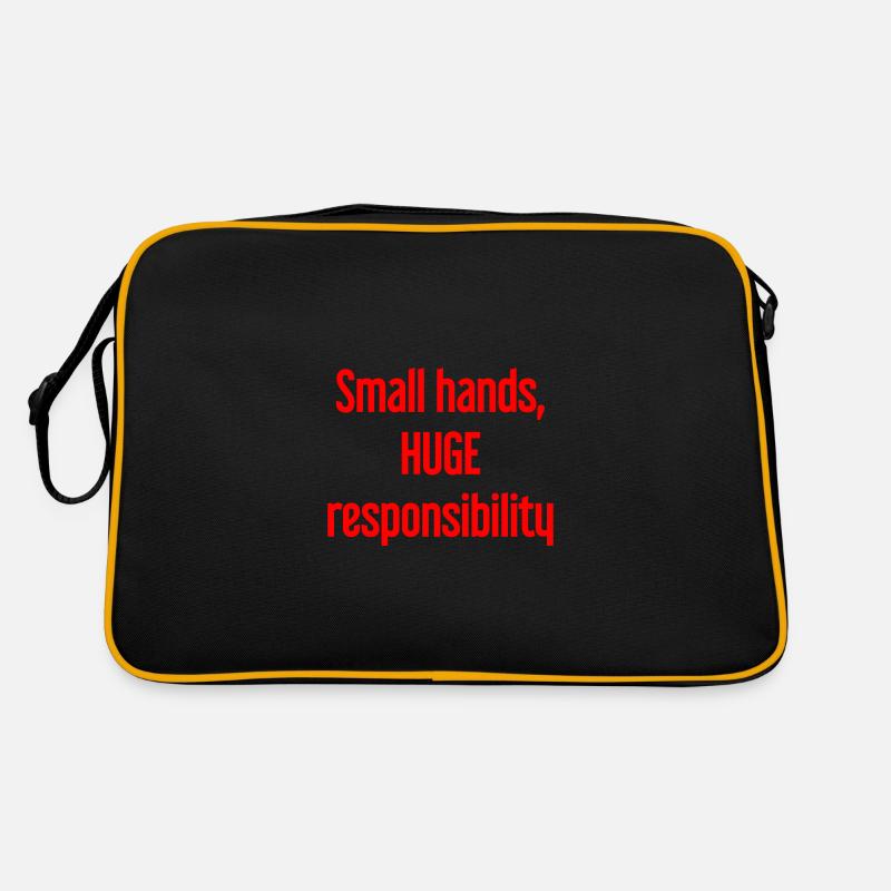 Small Hands, Huge Responsibility Parent Saying - Retro Bag - black/gold