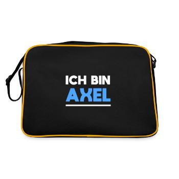 Axel Name Spruch für stolze Axels - Retro Tasche - Schwarz/Gold - Hinten