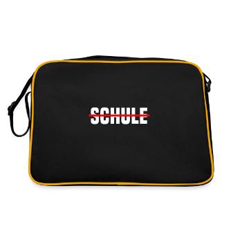 Nie Mehr Schule Ferien Schulabschluss Geschenk - Retro Tasche - Schwarz/Gold - Hinten