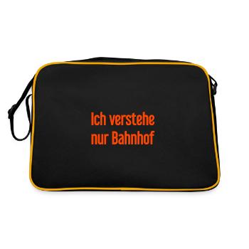 Ich verstehe nur Bahnhof - Retro Tasche - Schwarz/Gold - Hinten