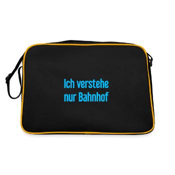 Ich verstehe nur Bahnhof - Retro Tasche - Schwarz/Gold - Hinten