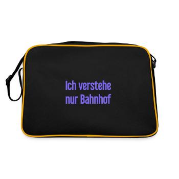 Ich verstehe nur Bahnhof - Retro Tasche - Schwarz/Gold - Hinten