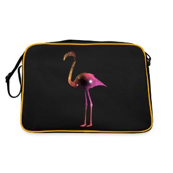 Galaxy Flamingo - Retro Tasche - Schwarz/Gold - Hinten