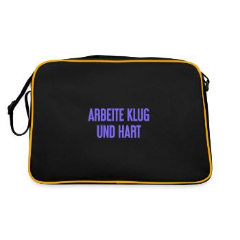 Work Smart And Hard – Success Motto For Doers - Retro Bag - black/gold - Back