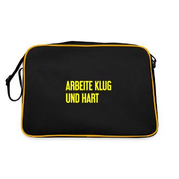 Work Smart And Hard – Success Motto For Doers - Retro Bag - black/gold - Back