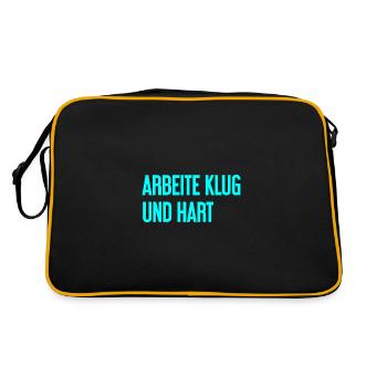 Work Smart And Hard – Success Motto For Doers - Retro Bag - black/gold - Back