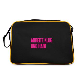Work Smart And Hard – Success Motto For Doers - Retro Bag - black/gold - Back