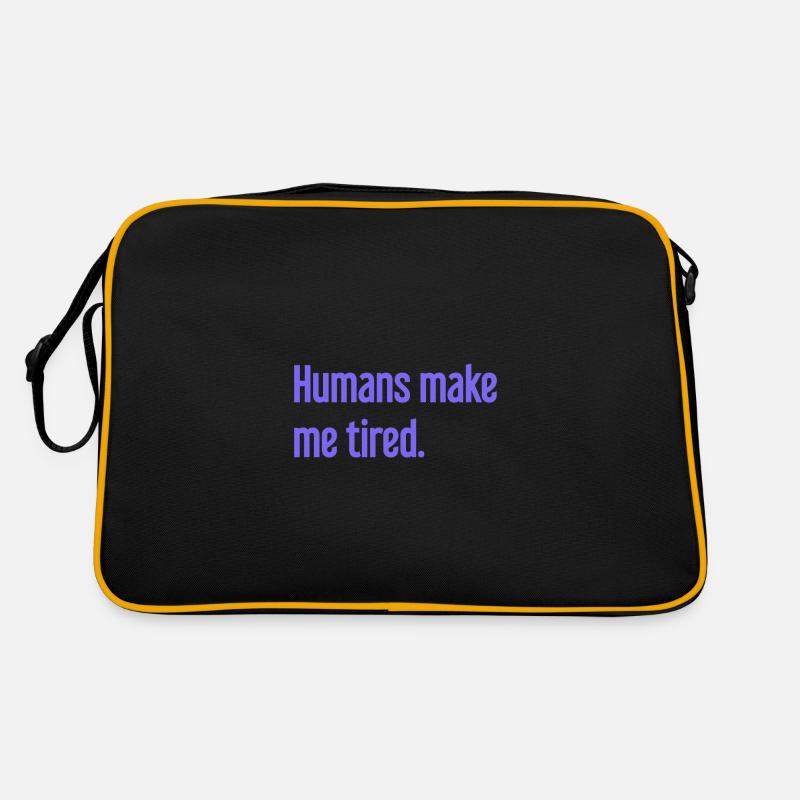 Menschen machen müde - Lustiger Spruch Retro Tasche
