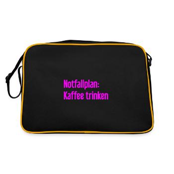 Kaffee-Notfallplan - Retro Tasche - Schwarz/Gold - Hinten