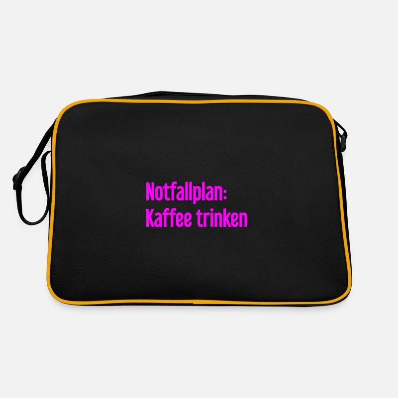 Plan d’urgence pour le café - Sac Retro - noir/or