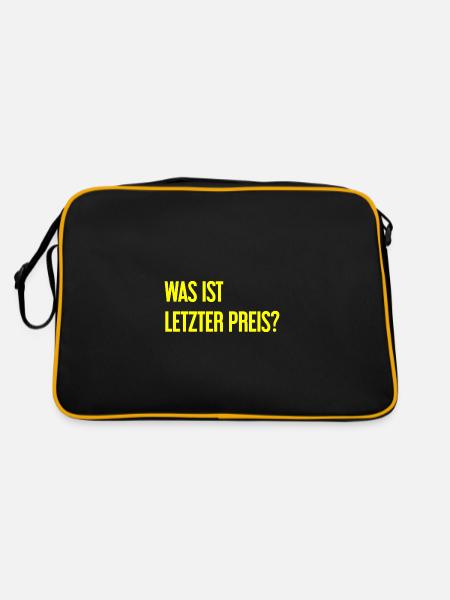 Was ist letzter Preis? - Retro Tasche - Schwarz/Gold - Hinten