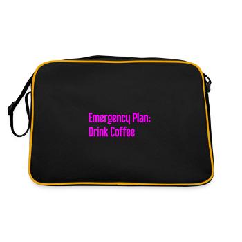 Kaffee-Notfallplan - Retro Tasche - Schwarz/Gold - Hinten