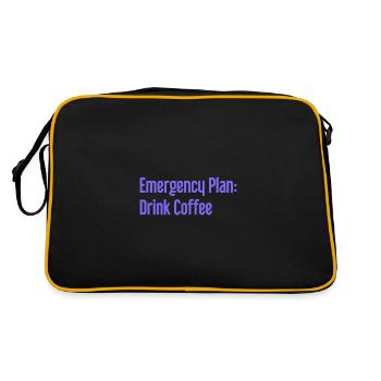 Kaffee-Notfallplan - Retro Tasche - Schwarz/Gold - Hinten